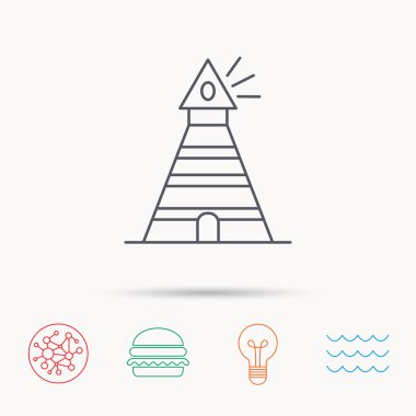 Deniz feneri simgesi. Projektör sinyal işareti.