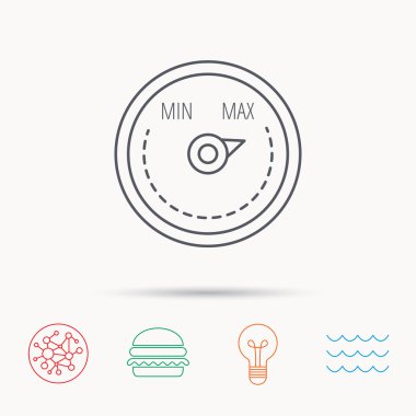 Isı düzenleyici simgesi. Radyatör termometre işareti.