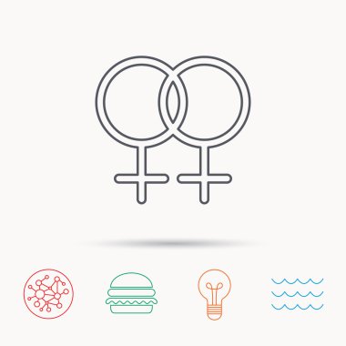 Lezbiyen aşk simgesi. Homoseksüel işareti.