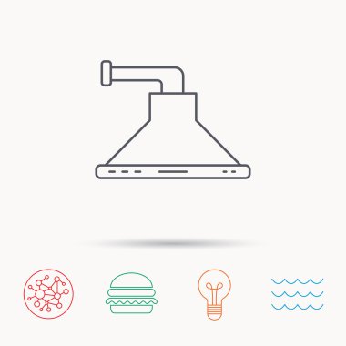 Mutfak hood simgesi. Mutfak ekipman işareti.