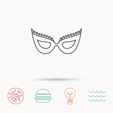 Festival maske simgesi. Maskeli balo karnaval işareti.