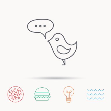 Konuşma balonu simgesinin kuş. Kısa mesajlar.