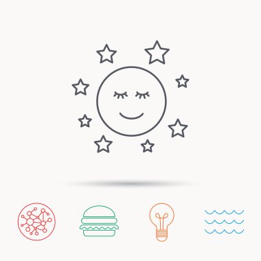 Ay ve yıldız simgesi. Gece ya da uyku işareti.