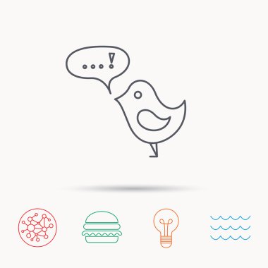 Konuşma balonu simgesinin kuş. Kısa mesajlar.