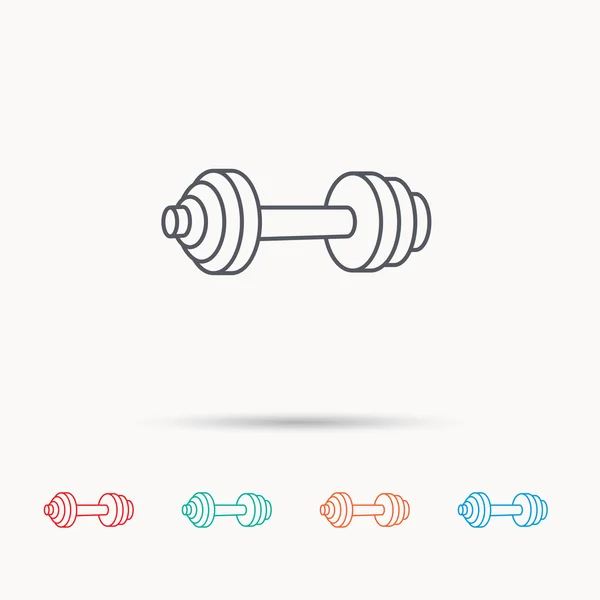 Icono de mancuerna. Señal de deporte o gimnasio Fitness . — Vector de stock