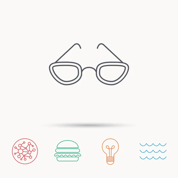 Icono de gafas. Señal de accesorio de lectura . — Vector de stock