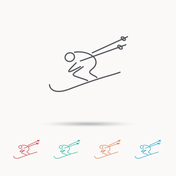 Ski-Ikone. Skispringen Extremsport Zeichen. — Stockvektor