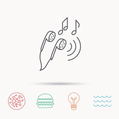 Kulaklık simgesi. Nota işaretleri.