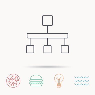 Hiyerarşi simgesi. Kuruluş Grafiği işareti.