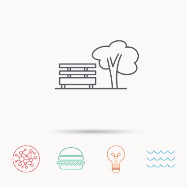 Kamu parki simgesi. Ağaç tezgah işareti ile.