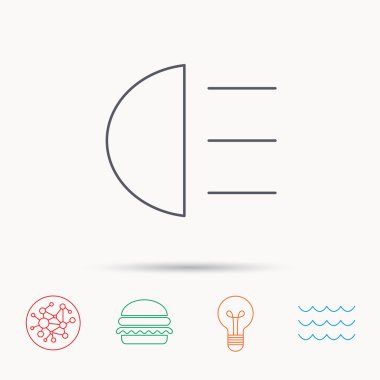 Farları simgesi. Uzak ışık araba işareti.