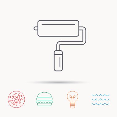 Boya silindiri simgesi. Boya Fırçası aracı işareti.