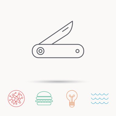 Multitool bıçak simgesi. Çok işlevli araç işareti.