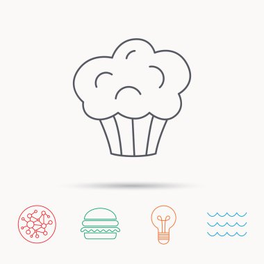 Muffin simgesi. Cupcake tatlı işareti.