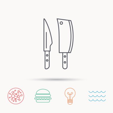 Kasap ve mutfak bıçakları simgesi.