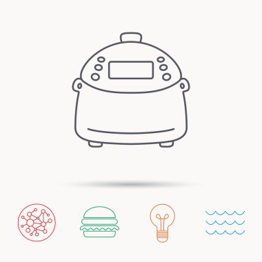 Multicooker simgesi. Mutfak elektrikli cihaz sembolü