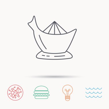 Meyve sıkacağı simgesi. Sıkacağı işareti.