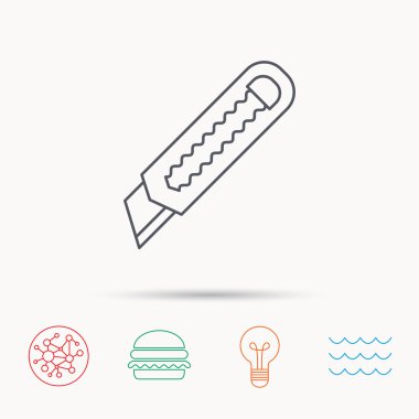 Kağıt bıçak simgesi. Kesici alet işareti.