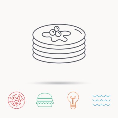 Krep simgesi. Amerikan kahvaltı işareti.