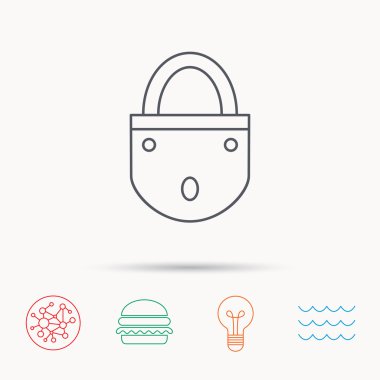 Kilit simgesi. Asma kilit veya koruma işareti.