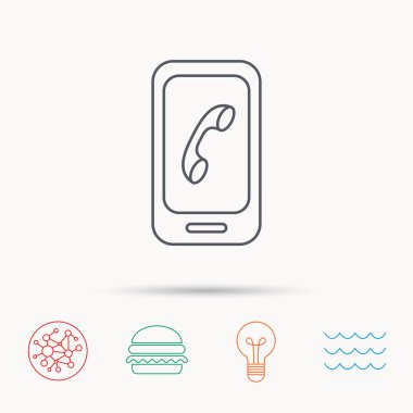 Akıllı telefon simgesi. Cep telefonu dokunmatik ekran işareti ile