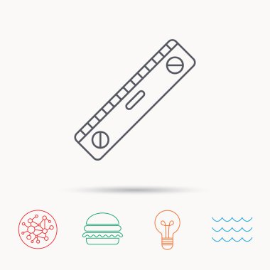 Düzey aracı simgesi. Yatay ölçüm işareti.