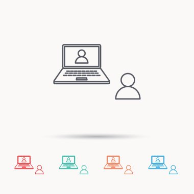 Görüntülü sohbet simgesi. Webcam sohbet işareti.