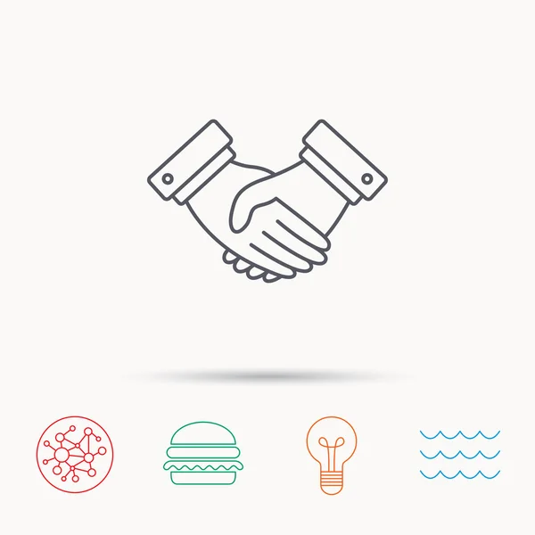 Handshake icon. Deal agreement sign. — Stock Vector