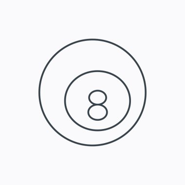 Bilardo topu simgesi. Havuz ya da bilardo donanımları.