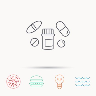 Hapları simgesi. Eczane şişe işareti.