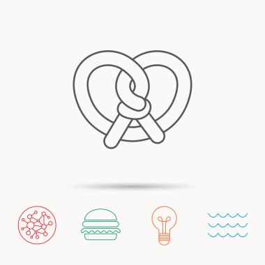 Tuzlu kraker simgesi. Unlu gıda işareti.