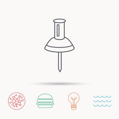 Raptiye simgesini. PIN aracı işareti.