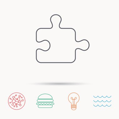 Bulmaca simgesi. Jigsaw mantıksal oyun işareti.