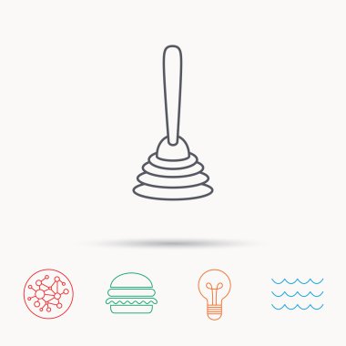 Dalgıç simgesi. Tuvalet temizleme aracı işareti.