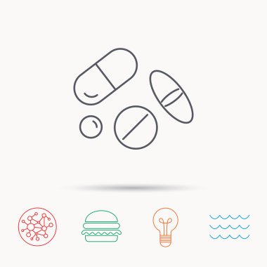 Hapları simgesi. İlaç tablet ya da işareti ilaçlar.