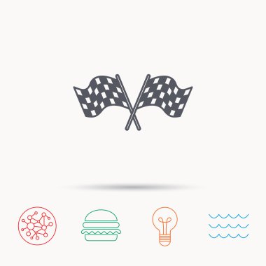 Çapraz bayrakları simge yarış. Bitirme simgesi.