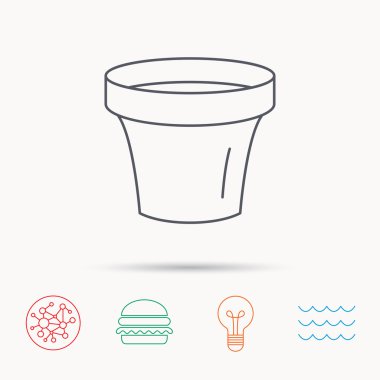 Çiçek pot simgesi. Seramik Bahçe konteyner.