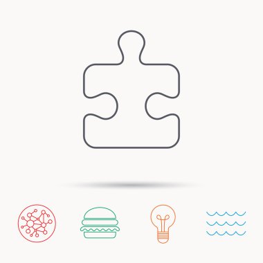 Bulmaca simgesi. Jigsaw mantıksal oyun işareti.