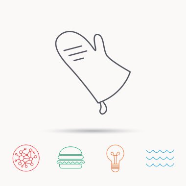 Potholder simgesi. Mutfak koruma eldiven işareti.