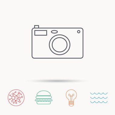 Fotoğraf kamera simgesi. Fotoğrafçı ekipman işareti.