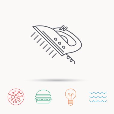 Buhar Ütü simgesi. Demir ev işleri aracı işareti.