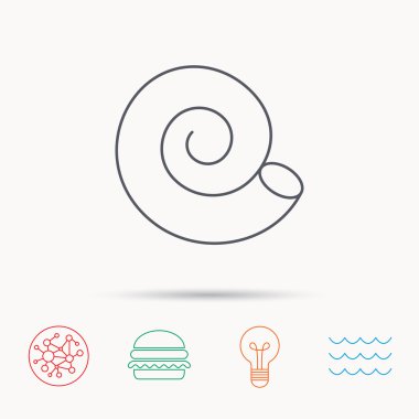 Deniz kabuğu simgesi. Sarmal seashell işareti.