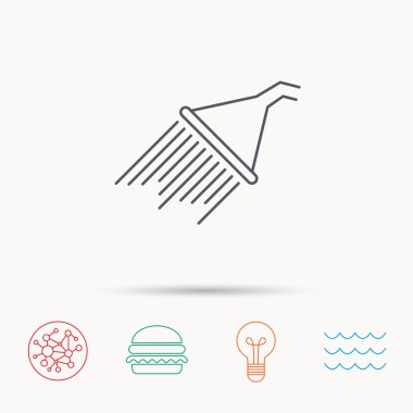 Duş simgesi. Ekipman işareti yıkama.