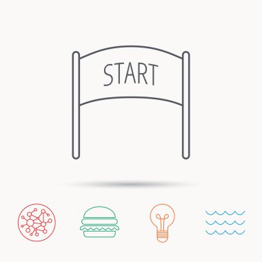 Afiş simgesi başlatın. Maraton denetim noktası işareti.