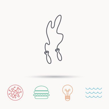 Atlama ipi simgesi. Spor araç işareti atlama.