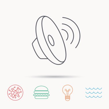 Ses dalgaları simgesi. Ses hoparlör işareti.