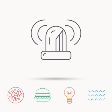 Siren çalar simgesi. Uyarı yanıp sönen ışık işareti.