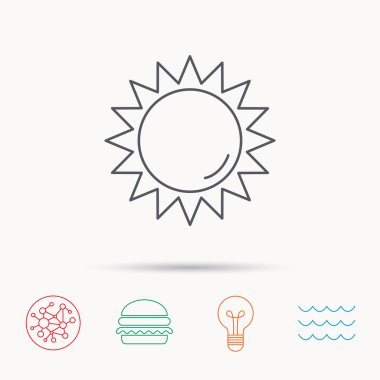 Güneş ışınları simgesi. Yaz işareti.