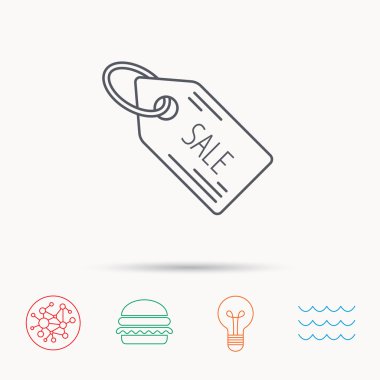 Satılık alışveriş bir ses etiketi simgesi. Etiket işareti indirim.