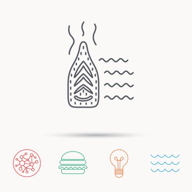 Buhar Ütü simgesi. Demir ev işleri aracı işareti.